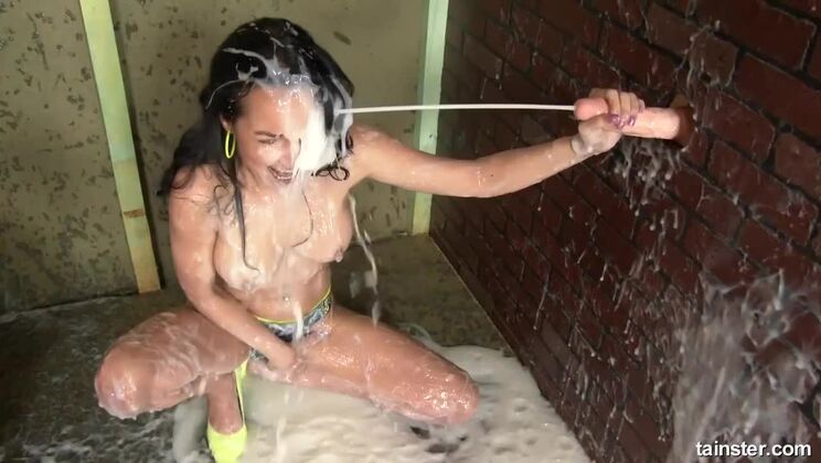 Tainster - Francys Belle - Solo Party Creams Her Mouth And Covers Her Hot Body! With Francys Belle / 11.03.2021